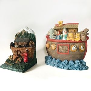 Vintage House of Lloyd 1994 Noahs Ark Book Ends